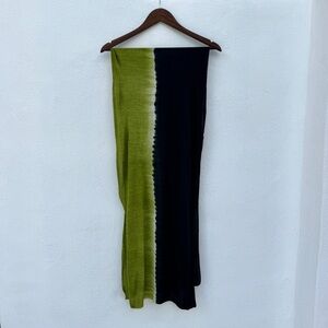 Eileen Fisher Green & Black Tie Dye Scarf